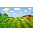 cartoon farm green seeding field vector image