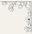 floral corner border with magnolia flowers vector image vector image