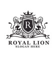 royal lion logo vector image vector image