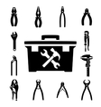 set icons of tools vector image vector image