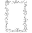 decorative floral frame in baroque style black vector image