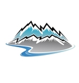mountains peaks and river vector image