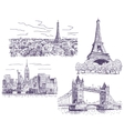 sightseeings drawings set vector image vector image
