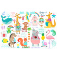 animals hand drawn style vector image