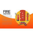fire fighters service poster vector image vector image