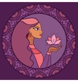 indian woman with lotus vector image