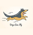 funny cute cartoon german shepherd dog vector image