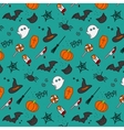 halloween flat pattern turquoise vector image vector image