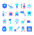 stomatology and teeth care icon set in flat style vector image