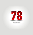 78 year anniversary celebration logo red vector image