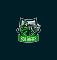 emblem of the soldier logo a military man vector image vector image