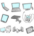 electronics items icons vector image vector image