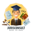 lawyer attorney logo design template vector image vector image