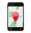 map with location pin on smartphone screen vector image