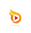 play button digital media logo vector image