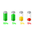 isometric discharged and fully charged battery vector image