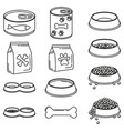 line art black and white 12 pet food elements vector image vector image