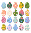 set of multi-colored easter eggs isolated vector image