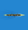 sprint four canoe with paddlers vector image vector image