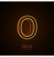 neon 3d letter o vector image vector image
