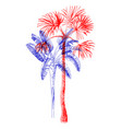 palm trees with stereo effect vector image vector image
