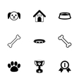 black dog icon set vector image