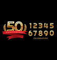 jubillee golden numbers vector image vector image