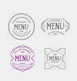 menu logo template vintage geometric badge food vector image