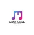 music letter logo template m eps10 vector image