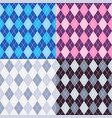 set of seamless argyle check pattern vector image vector image