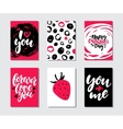 valentines day gift card set hand drawn vector image