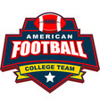 american football college team badge logo design vector image vector image