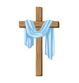 christian of wooden cross and shroud vector image vector image
