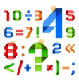 font folded from colored paper - arabic numerals vector image