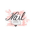 nail logo design template for bar manicure vector image