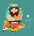 big man wig cute cats vector image vector image