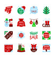 christmas sale new year clearance icon set vector image vector image