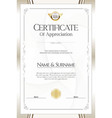 colorful retro design certificate or diploma vector image