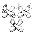 crossed hands rock set vector image