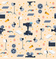 seamless pattern with elements of movie industry vector image vector image