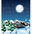 winter outdoor night landscape vector image