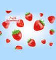 3d fresh strawberry background juice or milkshake vector image