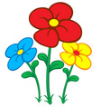 colorful cartoon flowers vector image vector image