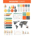 infographic elements with world map and charts vector image