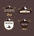mountain exploration retro emblems labels badges vector image