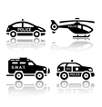 Police vehicles collection emergency patrol Vector Image