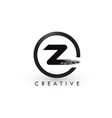 z brush letter logo design creative brushed vector image