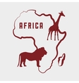 africa design map shape icon animals vector image