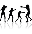 boxer woman silhouette vector image