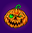 halloween jack o lantern carving zombie pumpkins vector image vector image